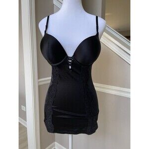 Victoria's Secret Black One Piece Shapewear 34C Lace Slimming Whimsigoth Sexy